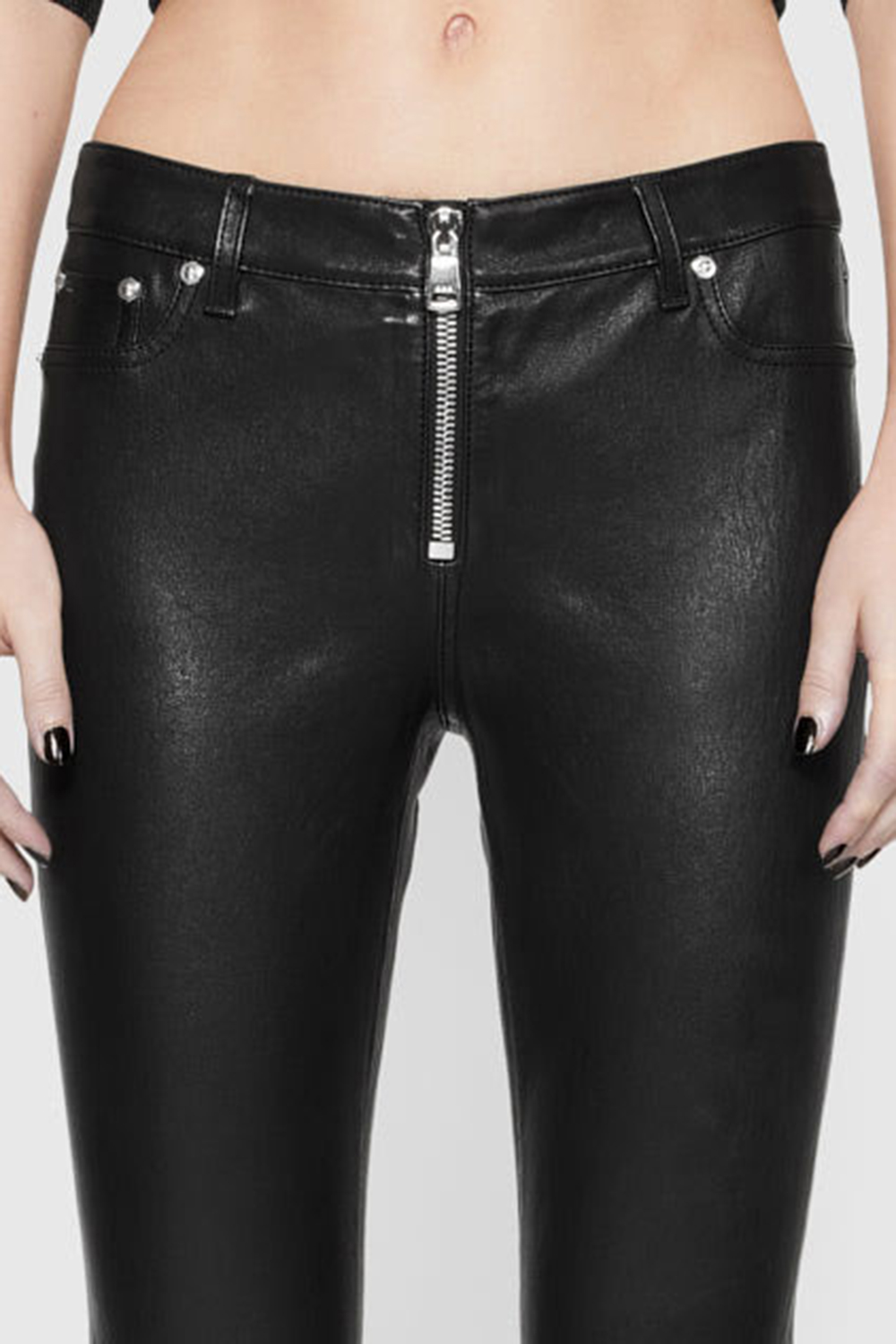 Women's Black Leather Trousers