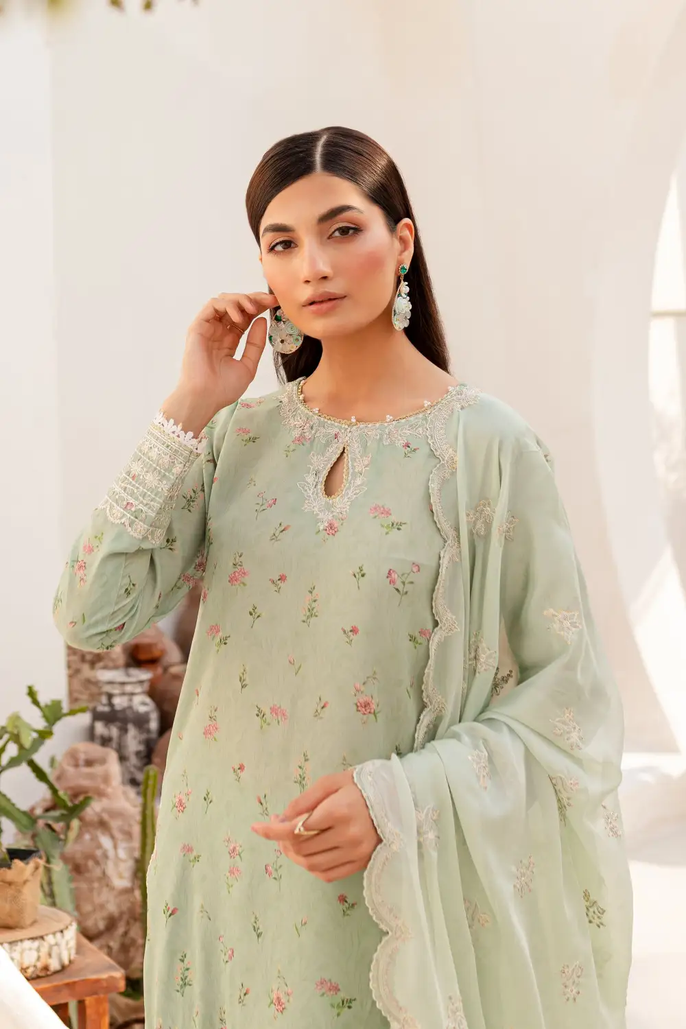 Roya 3Pc - Embroidered Luxe PRET