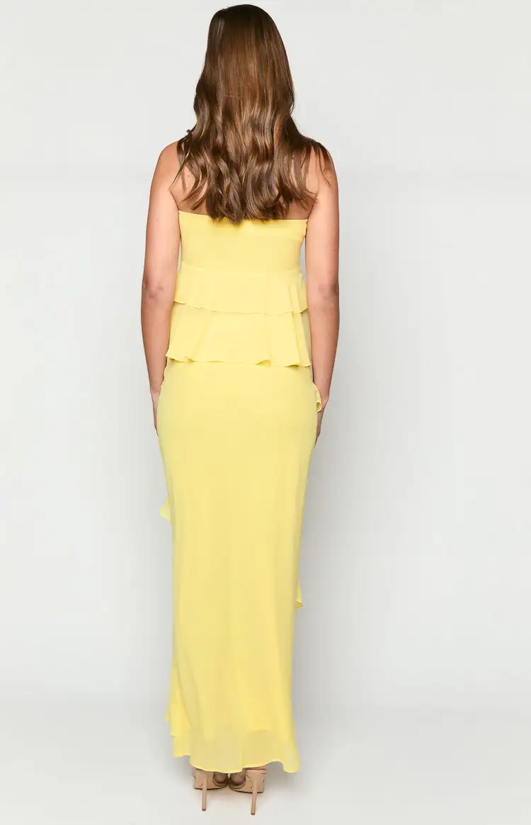 Raleigh Yellow Ruffle Maxi Skirt