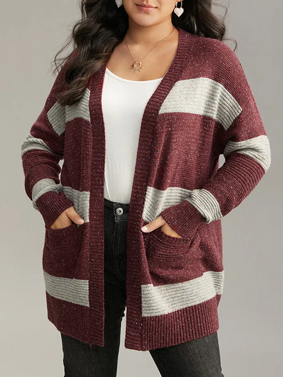 Striped sweater cardigan for women