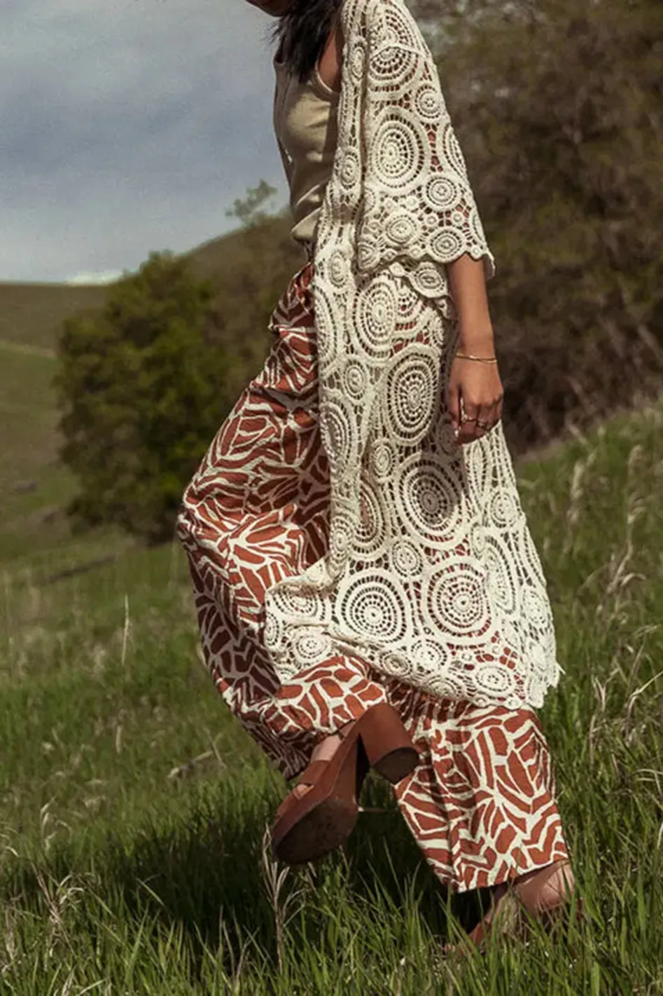 RINA CROCHETED KIMONO IN IVORY