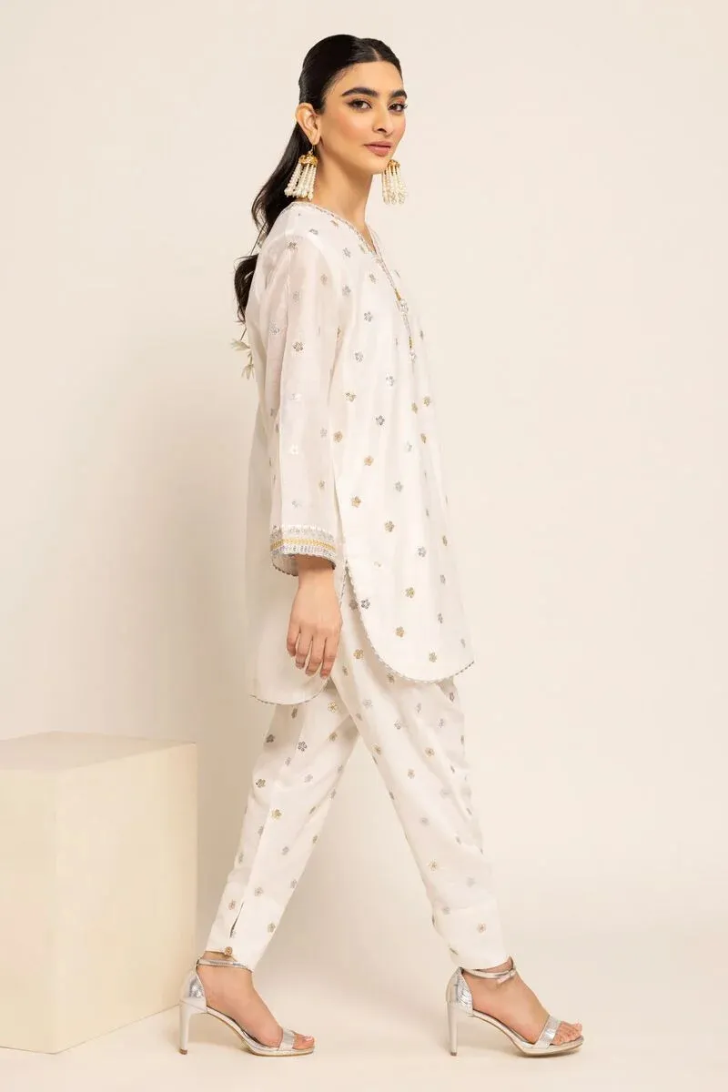 2 Piece | Kurta & Pants | Color White