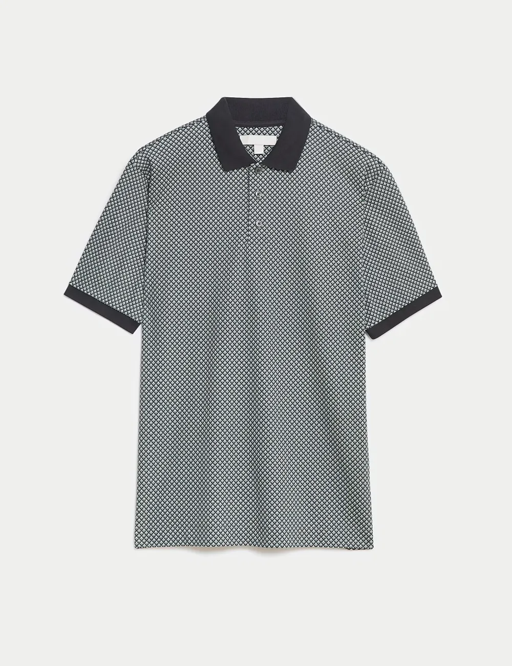 Pure Cotton Geometric Print Polo Shirt