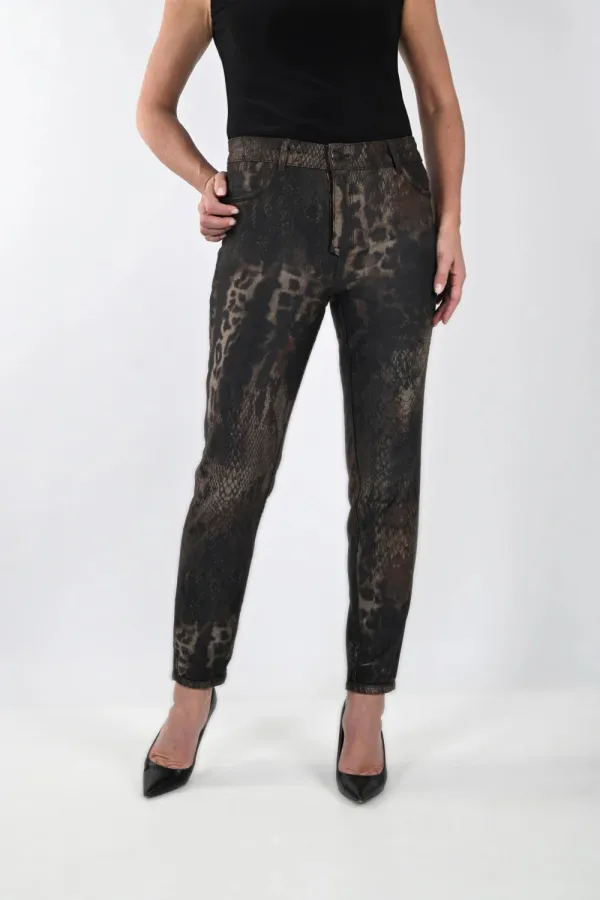 Pant Denim Print Brown