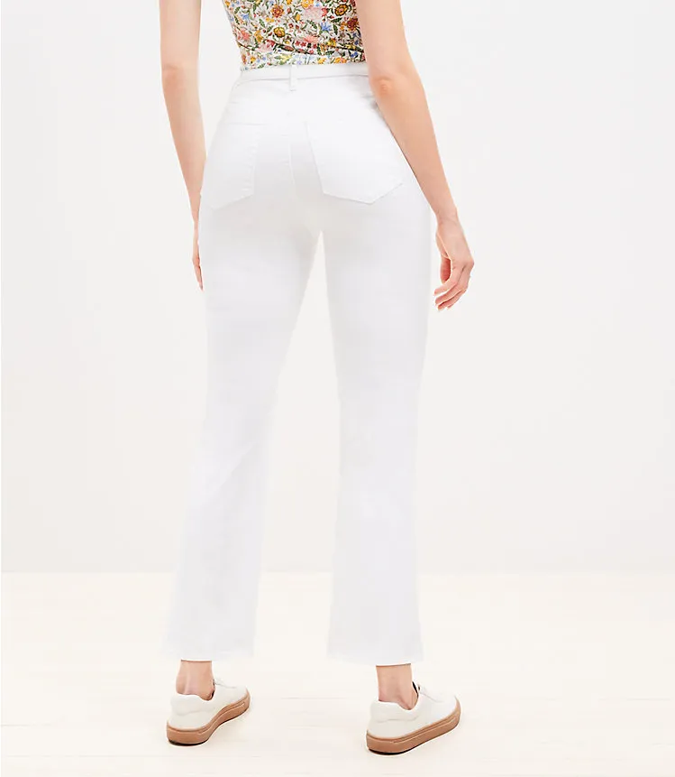 Curvy High Rise Kick Crop Jeans in White