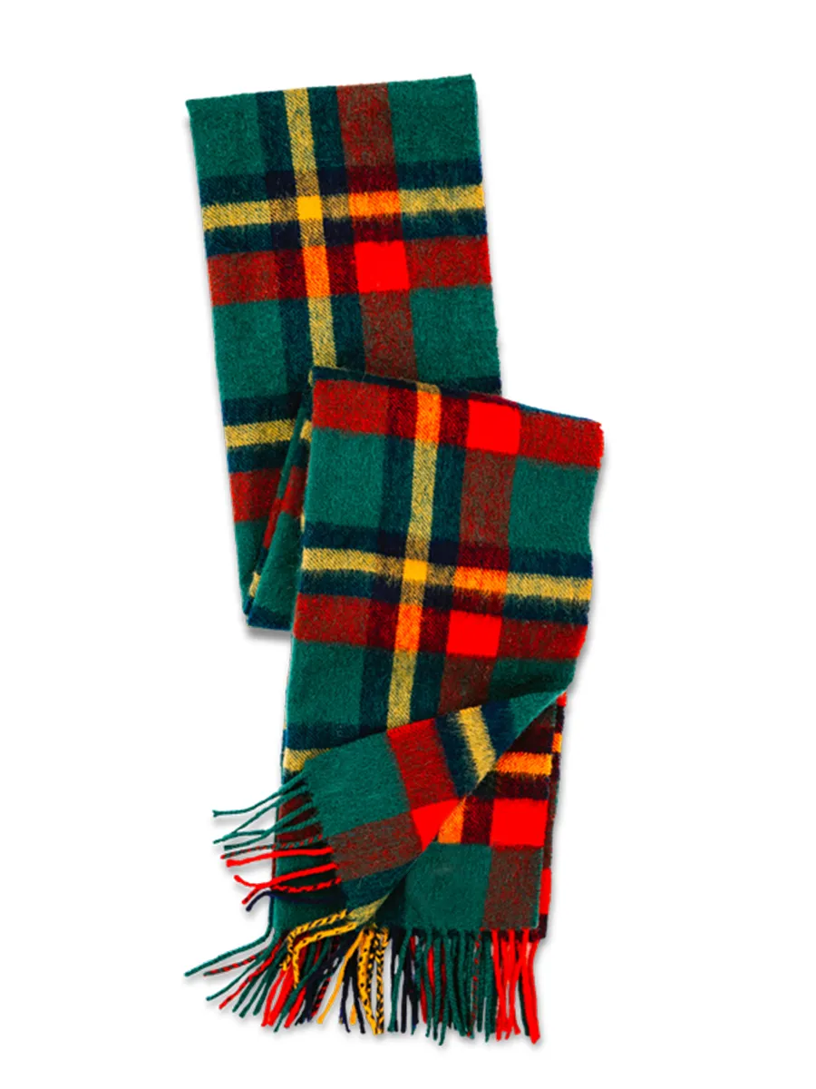 Red and green Christmas tartan scarf