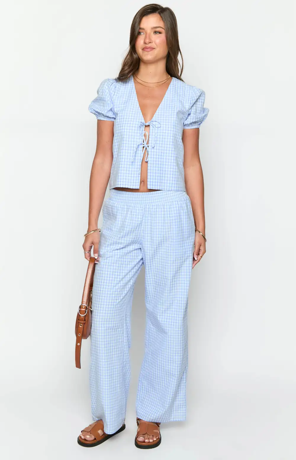 Lunya Blue Gingham Pants