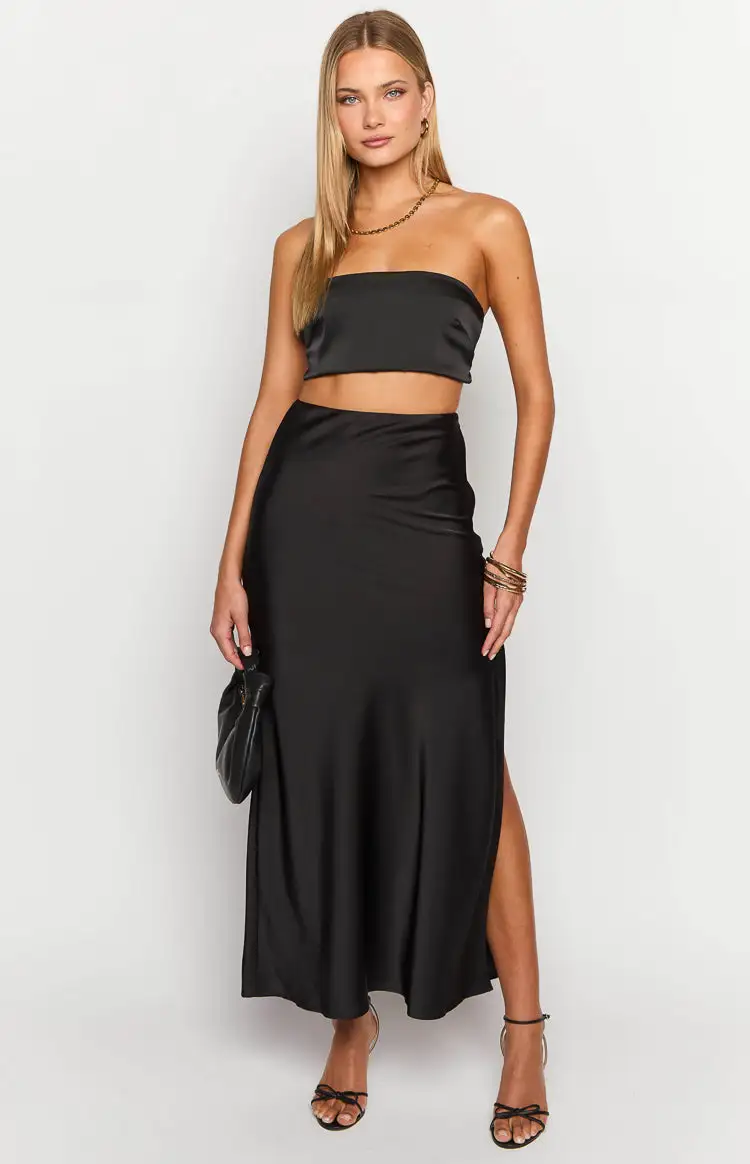 Genevieve Black Maxi Skirt