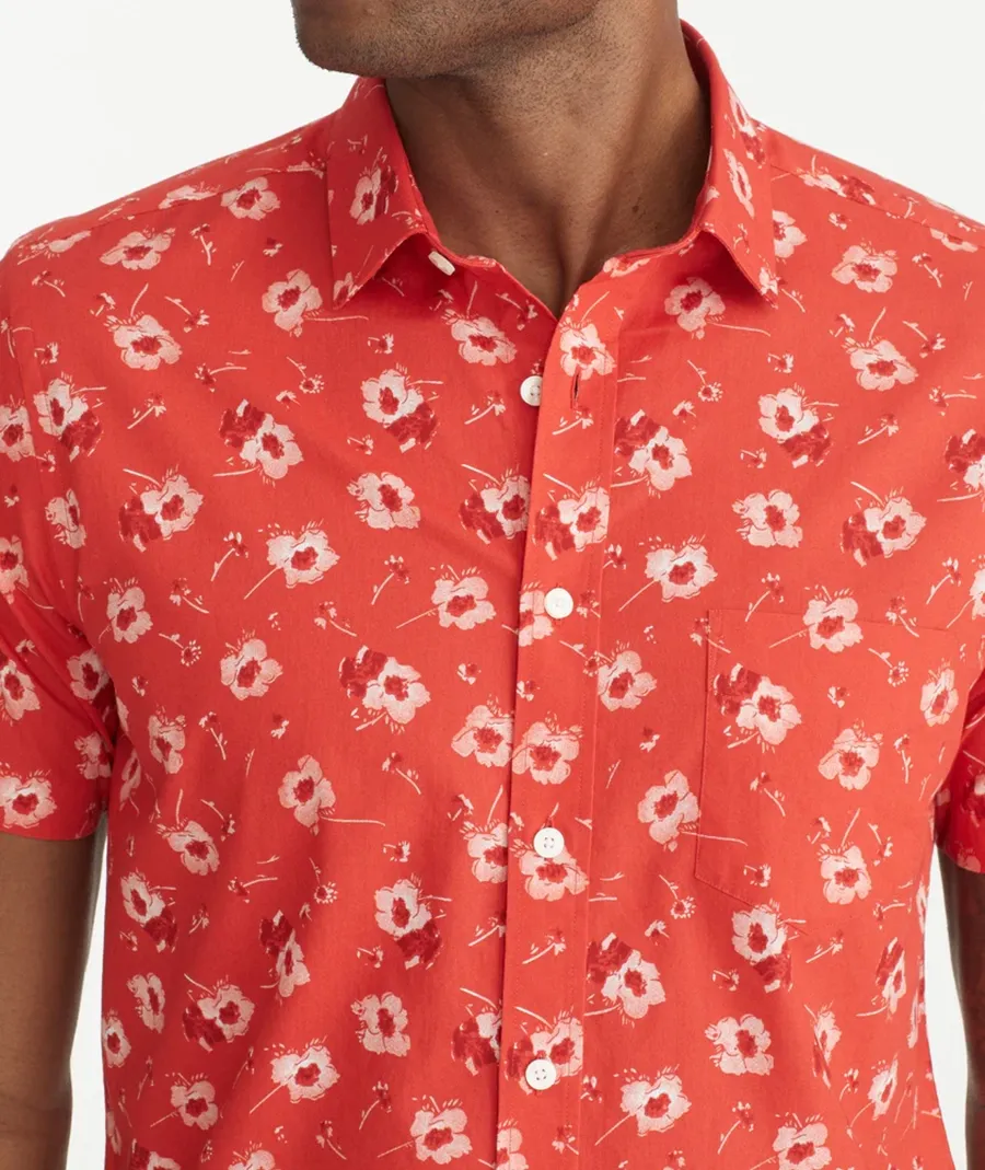 Men's Red Printed Graphic Shirt