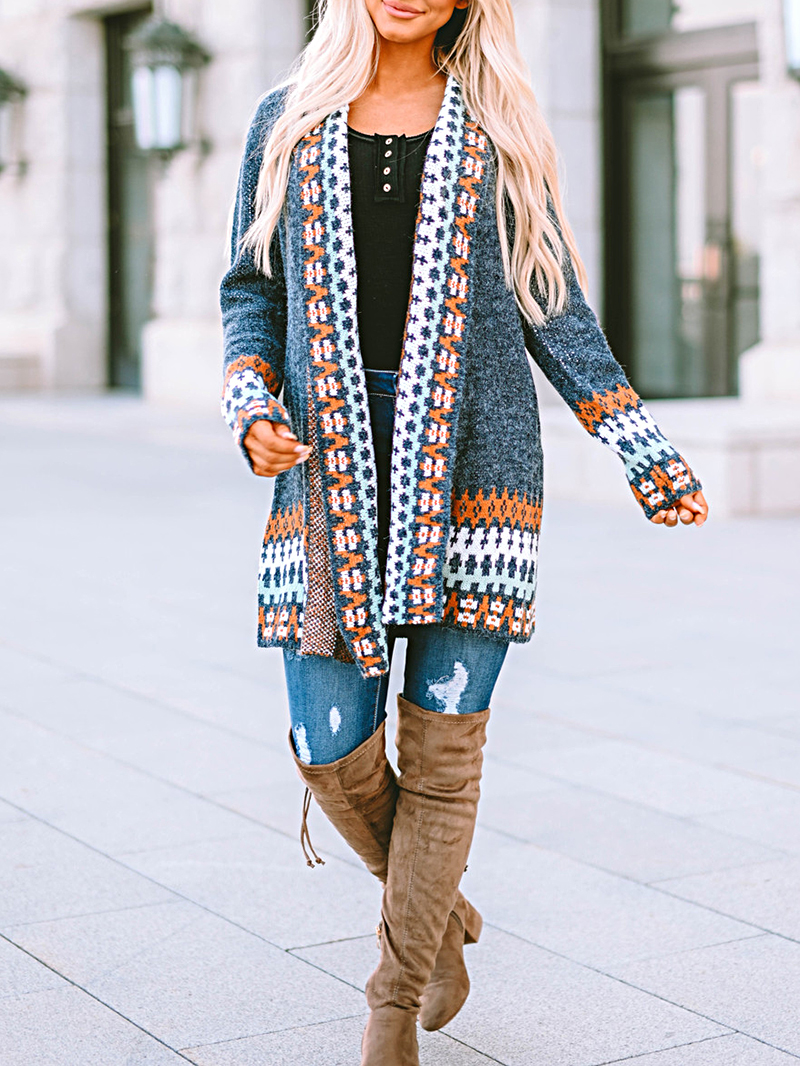 Grey Casual Elegant Jacket Coat