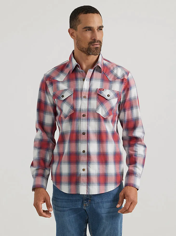 MEN'S COWBOY WASH PLAID SHIRT IN PHEASANT ORANGE