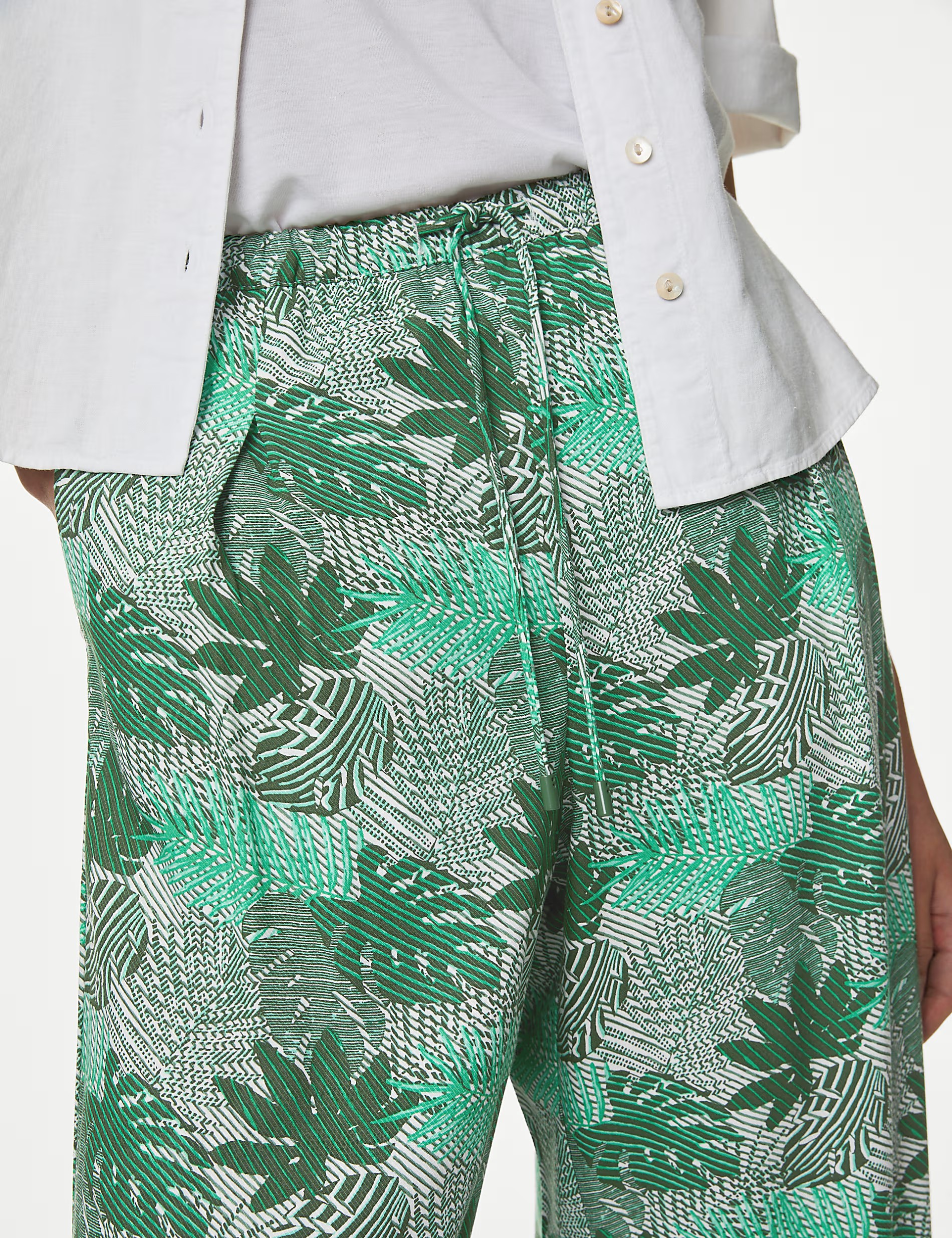 Casual Plants Printed Pants