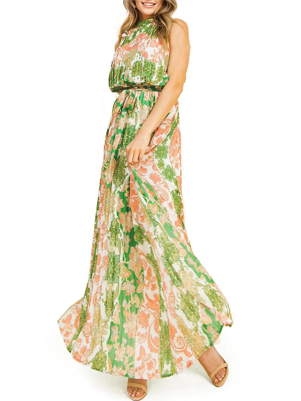 Provence Pleat Maxi Dress