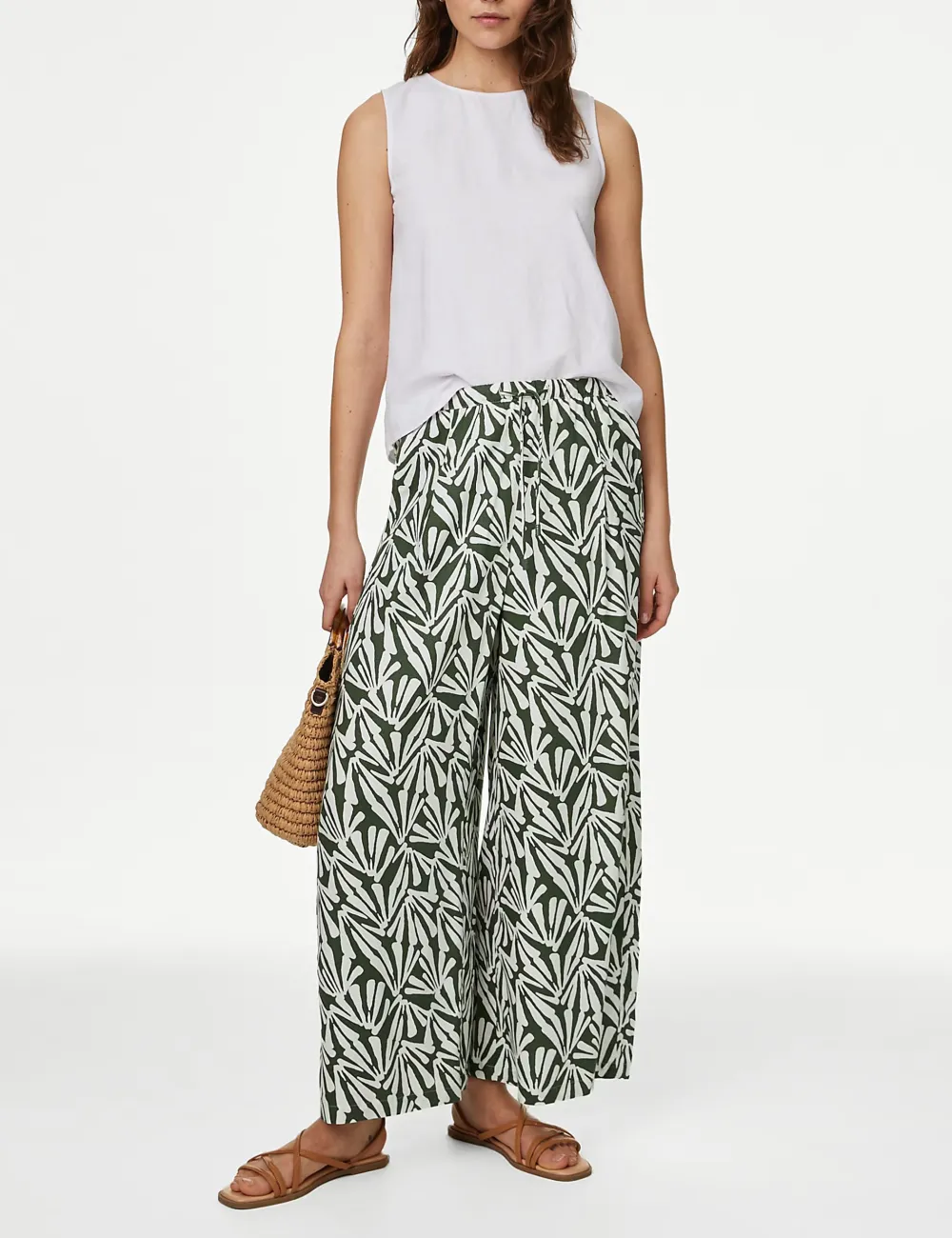 Casual Plants Printed Pants