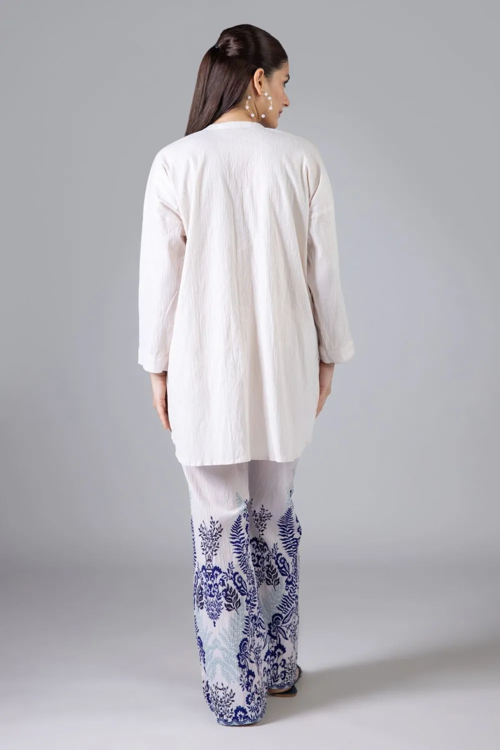 2 Piece | Kurta & Pants | Color white and purple