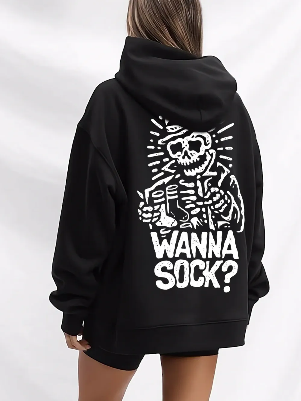 WANNA SOCK PATTERN PRINTED HOODIE