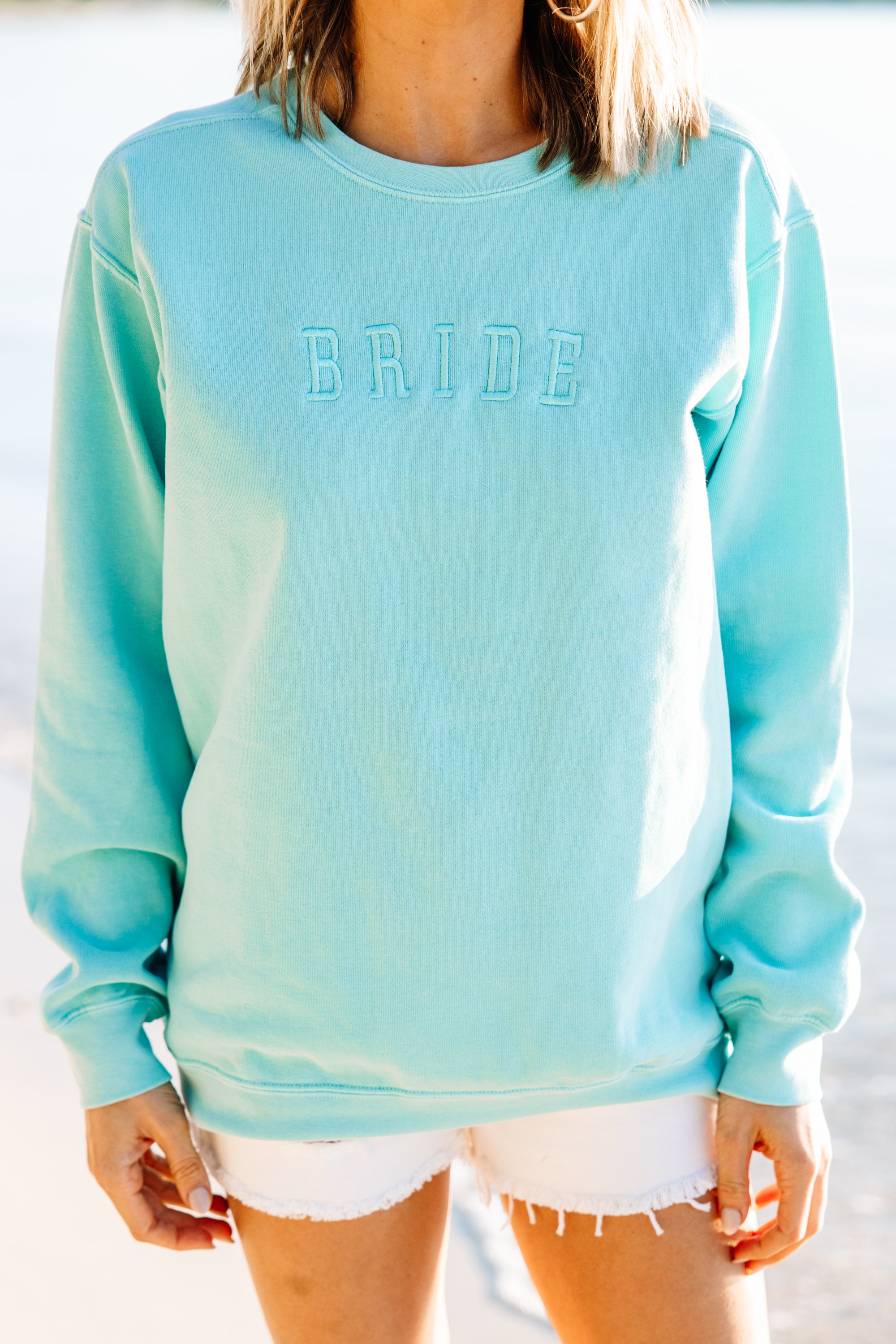 Comfort Colors: Bride Chalky Mint Embroidered Sweatshirt