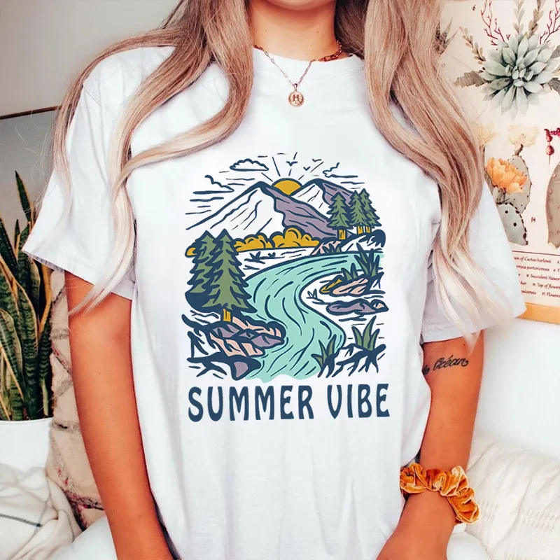 Women's Summer Vibe Pattern Printed Tee