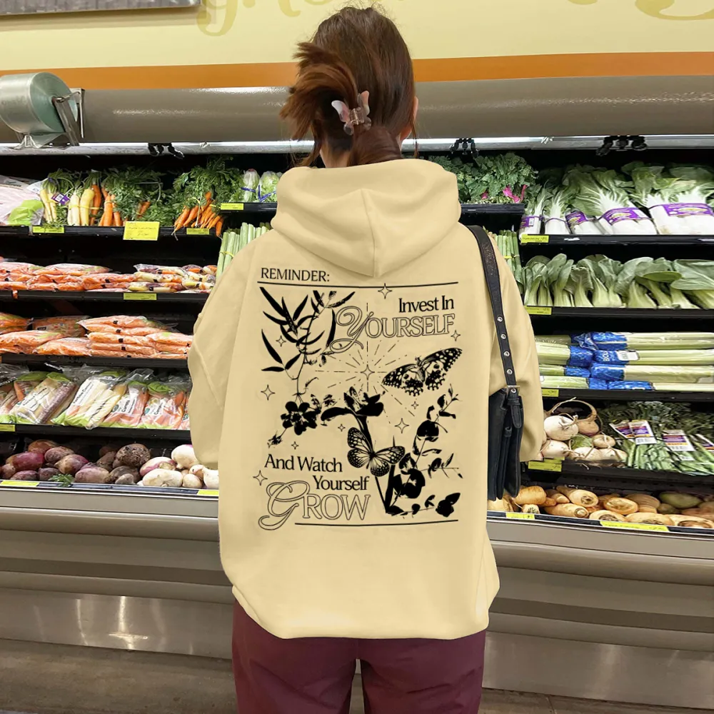 Y2k Butterfly poster flowers women's fashion hoodie