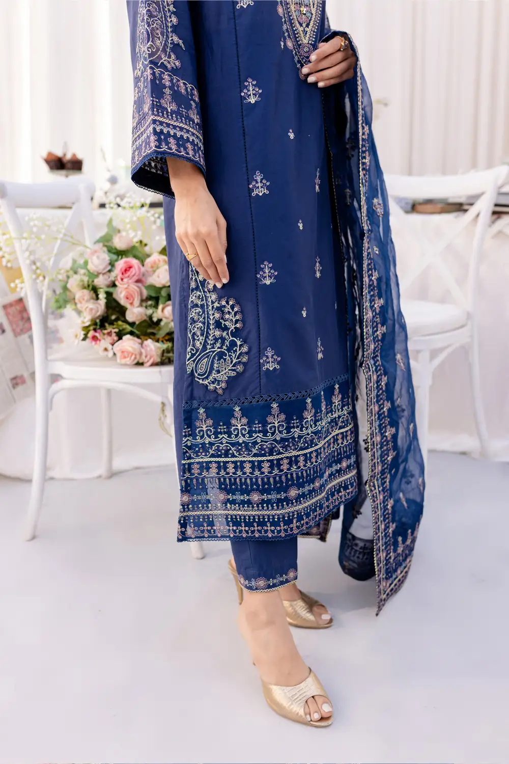 Serra 3Pc - Embroidered Lawn Dress